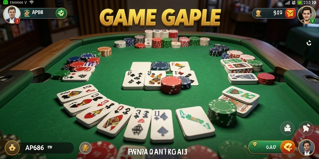 Tampilan gameplay AP686 yang menarik dan penuh strategi permainan Gaple.