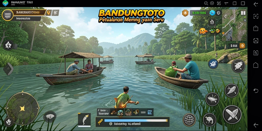 Screenshot gameplay BANDUNGTOTO yang menunjukkan aksi memancing yang mendebarkan.