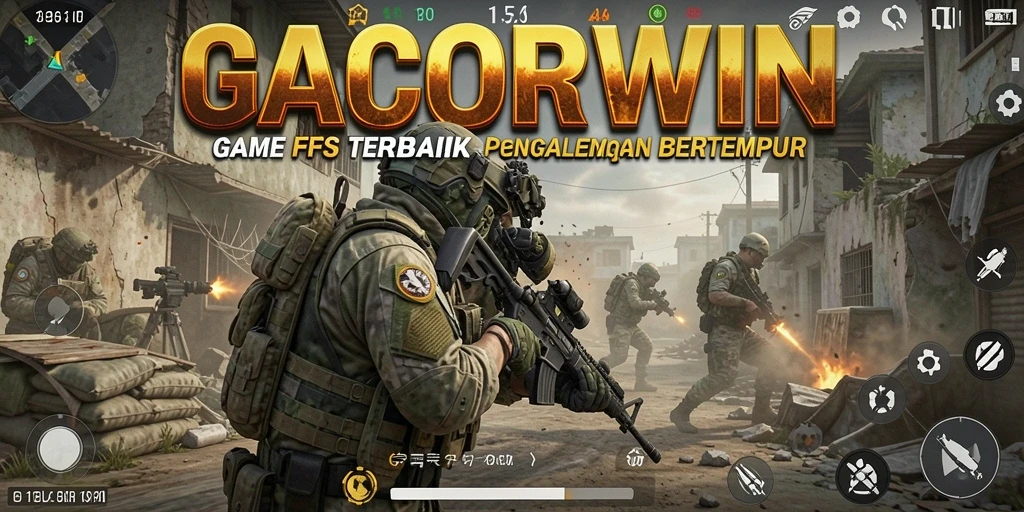 Screenshot GACORWIN menampilkan aksi perang yang mendebarkan di arena FPS.