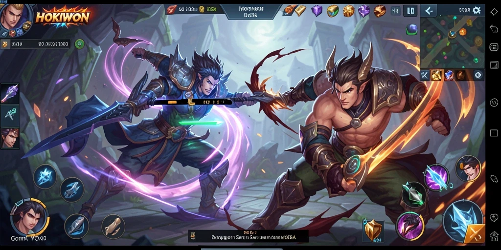 Tampilan gameplay seru dan strategis di HOKIWON.