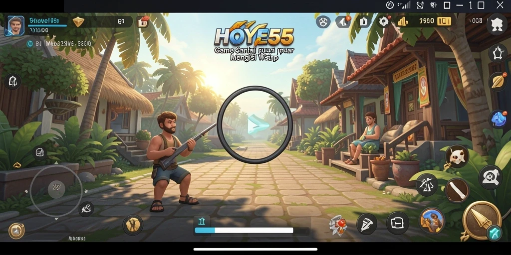 Tampilan gameplay HOYE55 yang ceria dan menarik.
