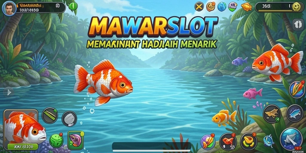 Menampilkan gameplay seru dari MAWARSLOT dengan aksi memancing yang mendebarkan.
