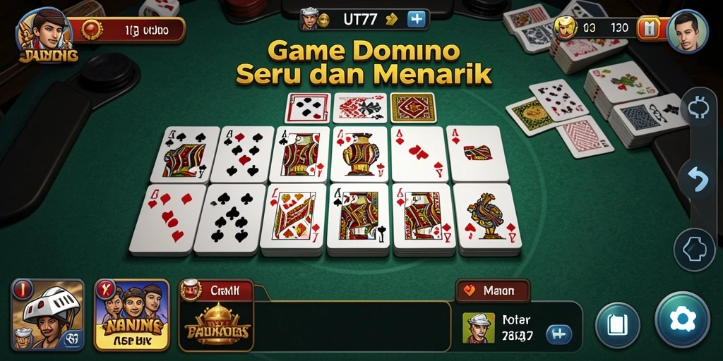 Tampilan screenshot UT77 menampilkan gameplay Domino yang menarik.