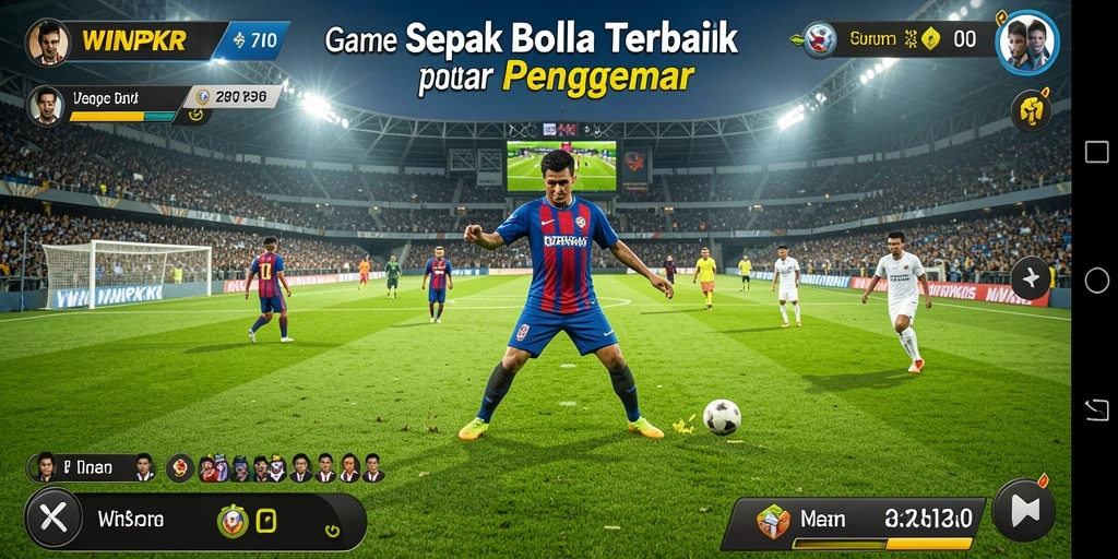 Gameplay WINPKR yang menarik dengan aksi sepak bola seru.
